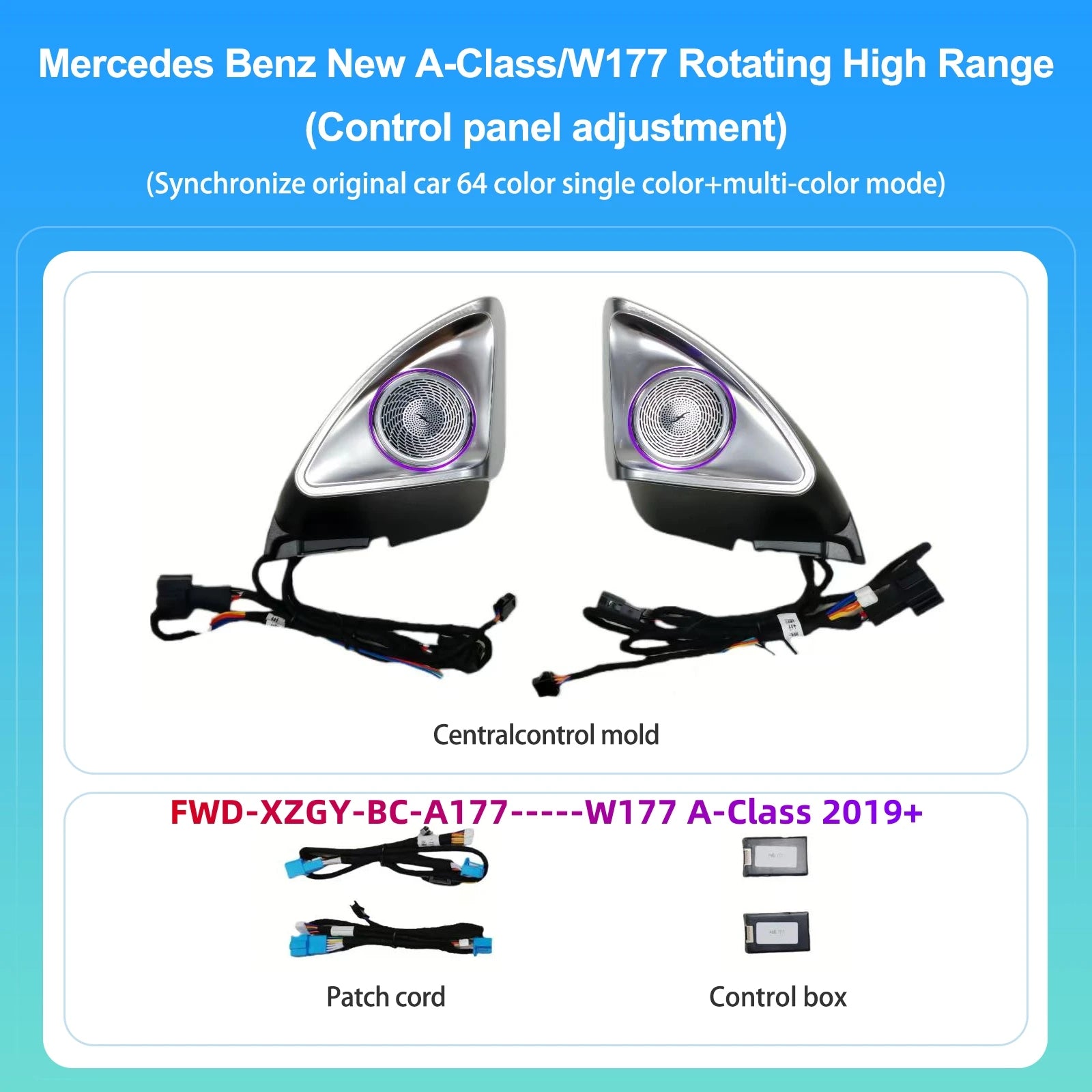 Mercedes-Benz 4D Rotating Tweeter Speaker — 64 Colour LED, W213 W205 X253 W222 W223 W206