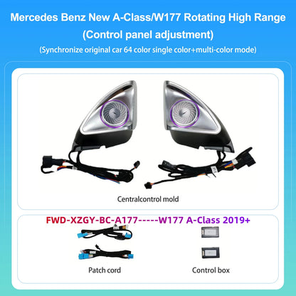 Mercedes-Benz 4D Rotating Tweeter Speaker — 64 Colour LED, W213 W205 X253 W222 W223 W206