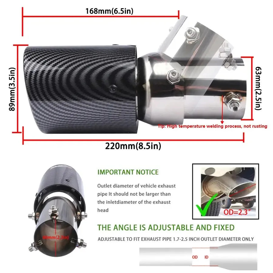 Universal Carbon Fibre Exhaust Pipe