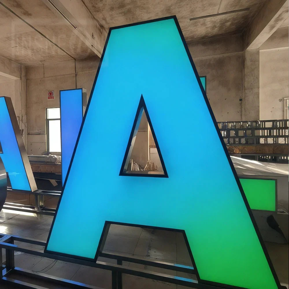 Custom RGB Metal LED Sign Wall Logo Luminous Letter Outdoor Company Store Light Signboard,Business 3D Acrylic Signage Decoration