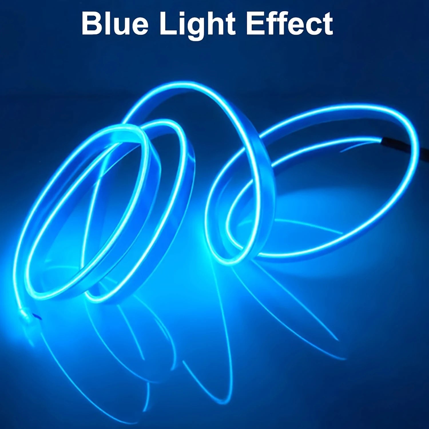 5m EL Wire Car Interior Ambient Light Strip — USB DIY Dashboard &amp; Console