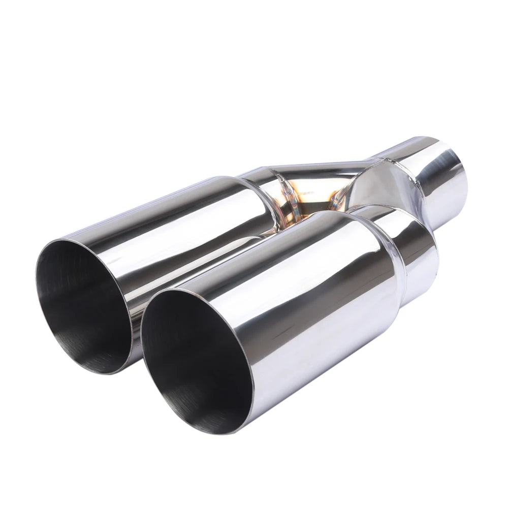 Universal Double Cylinder Stainless Steel Exhaust Tailpipe