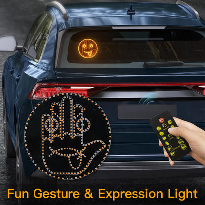 Car LED Gesture Expression Light — Remote Control Middle Finger / Palm Light