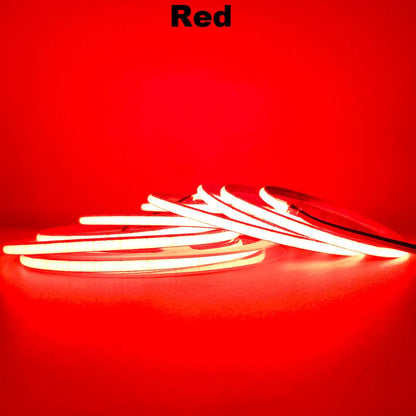 12V 24V COB LED Strip 5mm/8mm PCB 400/480LEDs/m Flexible Red/Green/Blue/Pink/Ice Blue/Yellow Led Strip For Home Decor LED Lights