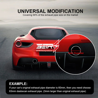 Universal Stainless Steel Muffler Tip Carbon Fiber