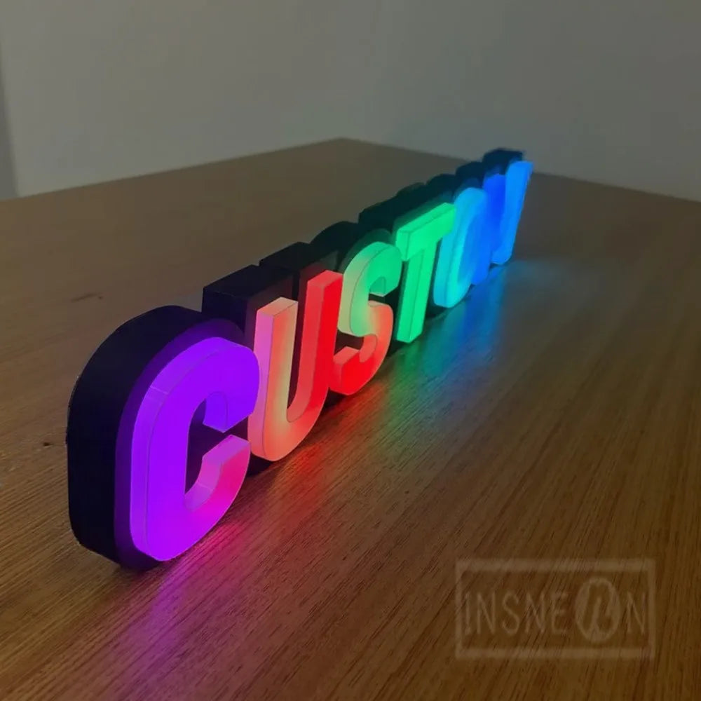 Custom RGB Metal LED Sign Wall Logo Luminous Letter Outdoor Company Store Light Signboard,Business 3D Acrylic Signage Decoration