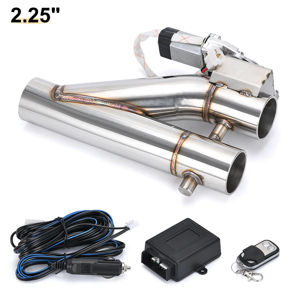 Universal Stainless Steel Dual-Valve Electric Exhaust Downpipe Cutout With Remote