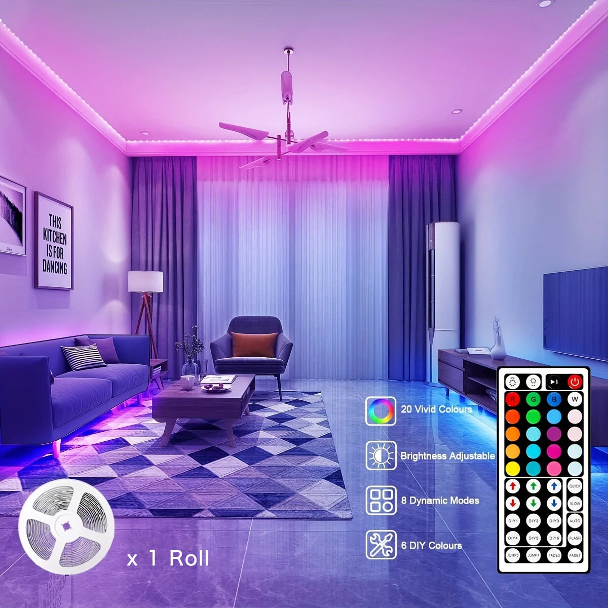USB RGB LED Strip Light — App / IR / Bluetooth Control, TV Backlight &amp; Home Ambient