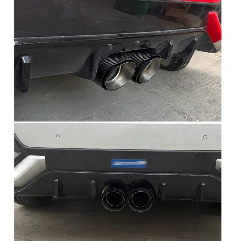 Universal Glossy Carbon Fiber Muffler Tip Exhaust