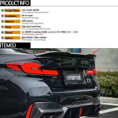 BMW 5 Series G30 M5 F90 2017 - 2023 520i 520e 530i 530e 540i 545e M550i 518d 520d 525d 530d 540d M550d