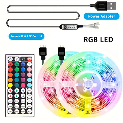 USB RGB LED Strip Light — App / IR / Bluetooth Control, TV Backlight &amp; Home Ambient