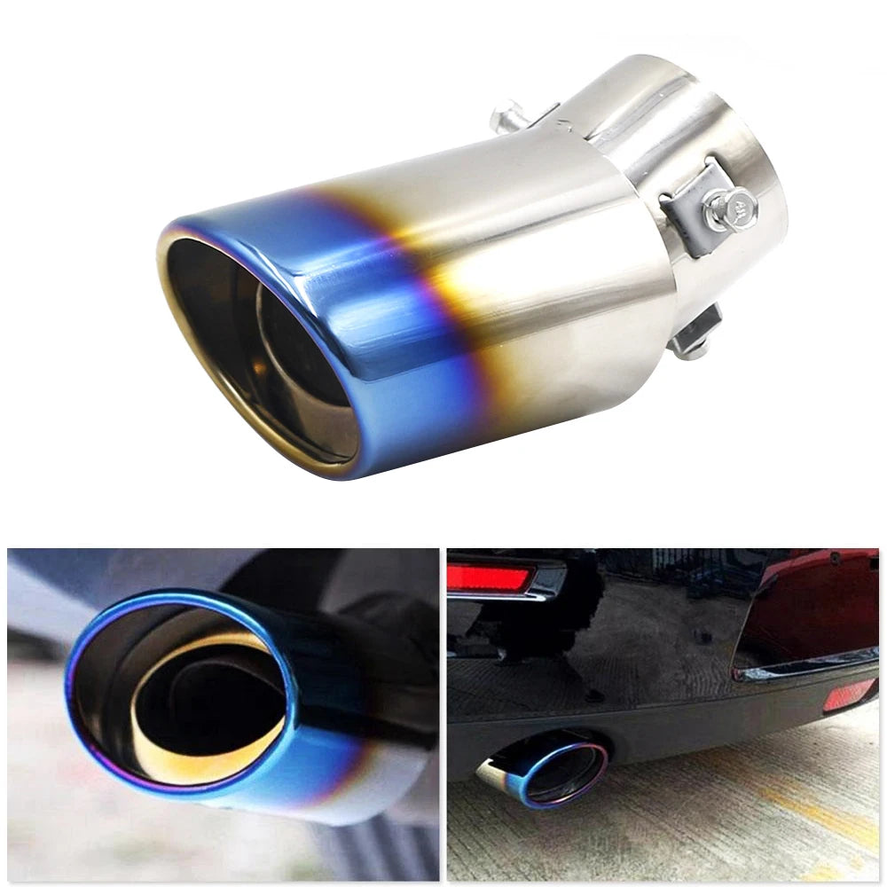 Tail Muffler Exhaust Tip Pipe Silver Universal for all cars