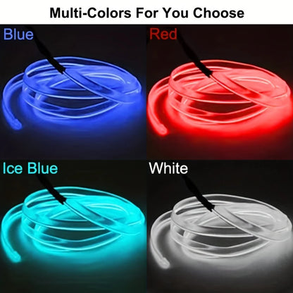 5m EL Wire Car Interior Ambient Light Strip — USB DIY Dashboard &amp; Console