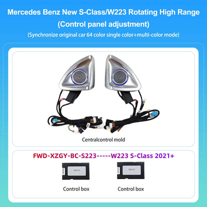 Mercedes-Benz 4D Rotating Tweeter Speaker — 64 Colour LED, W213 W205 X253 W222 W223 W206