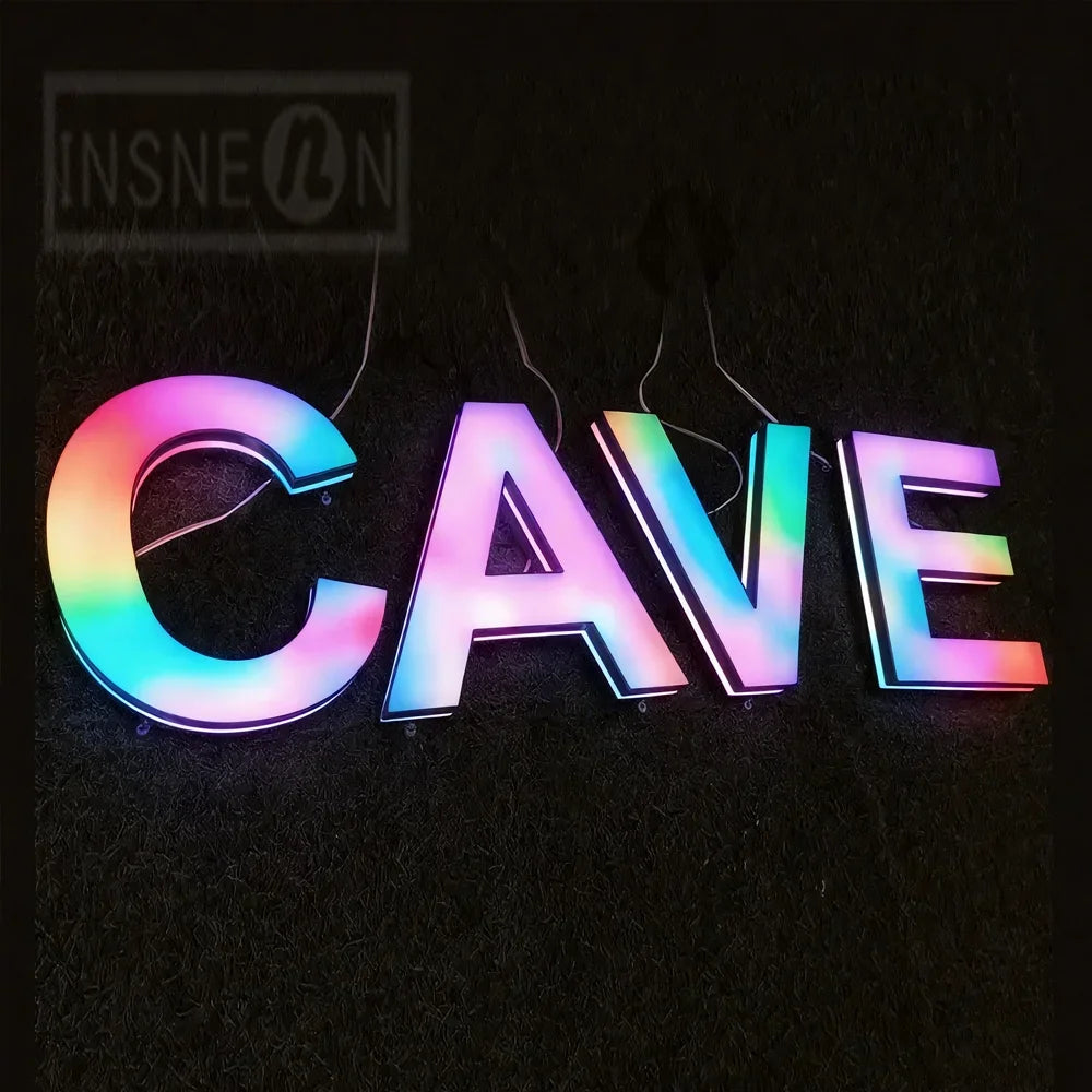 Custom RGB Metal LED Sign Wall Logo Luminous Letter Outdoor Company Store Light Signboard,Business 3D Acrylic Signage Decoration