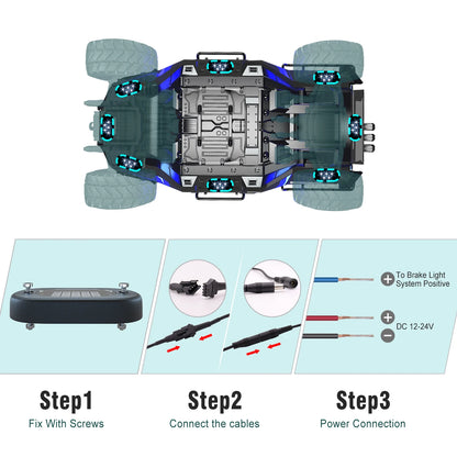 Honalia RGB LED Rock Lights — 4 / 6 / 8 / 10 / 12 Pod Kit, App Control, IP68