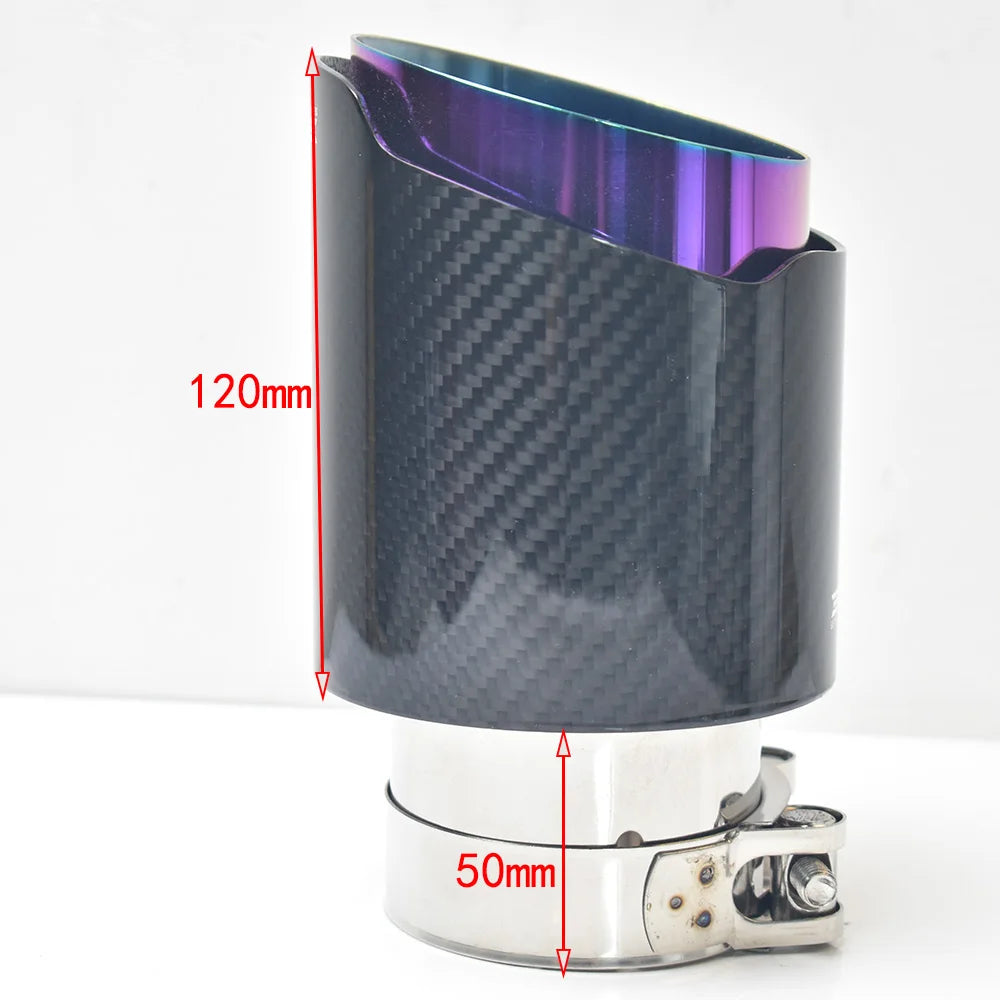 Universal Stainless Steel Muffler Tip Carbon Fiber