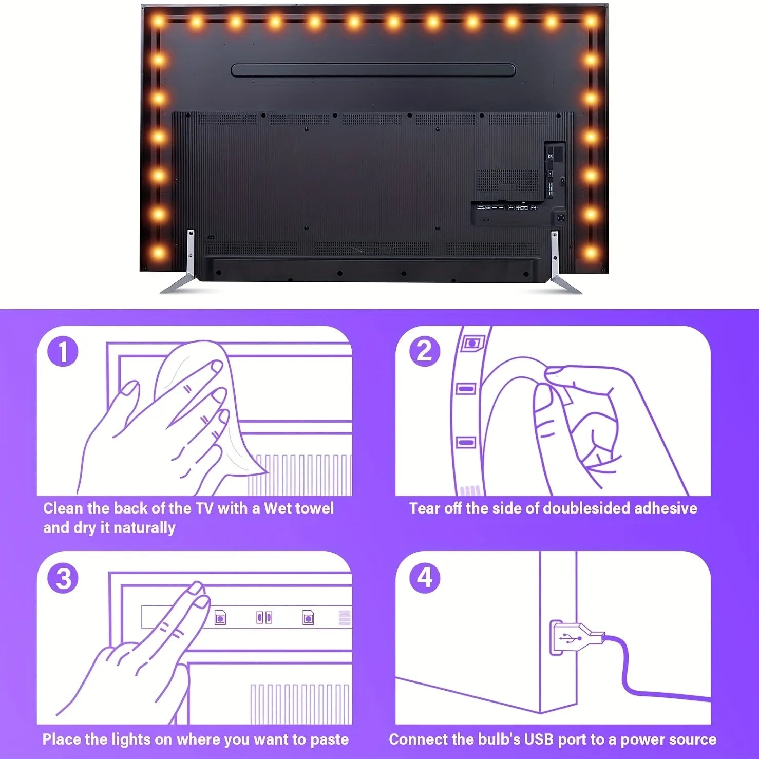 USB RGB LED Strip Light — App / IR / Bluetooth Control, TV Backlight &amp; Home Ambient