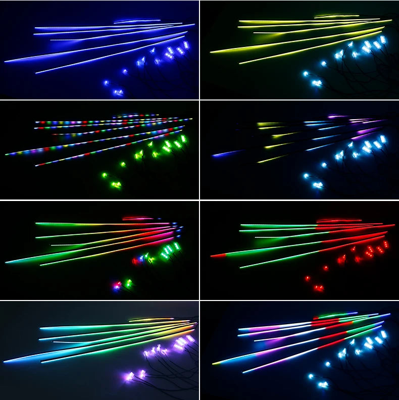 Led Car Ambient Lights RGB Symphony Streamer Bluetooth Rainbow Acrylic Strips