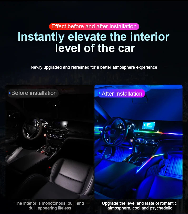 18 in 1 Dual Zone Symphony Streamer Car Ambient Light