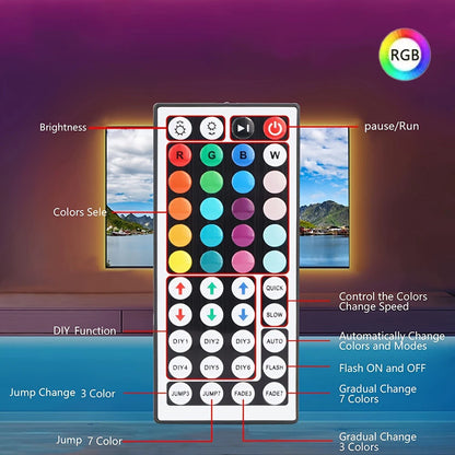 USB RGB LED Strip Light — App / IR / Bluetooth Control, TV Backlight &amp; Home Ambient