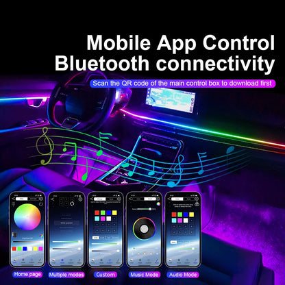 14 / 18-in-1 RGB Acrylic Car Ambient Light Kit — 64 / 213 Colour Symphony Streamer, App Control