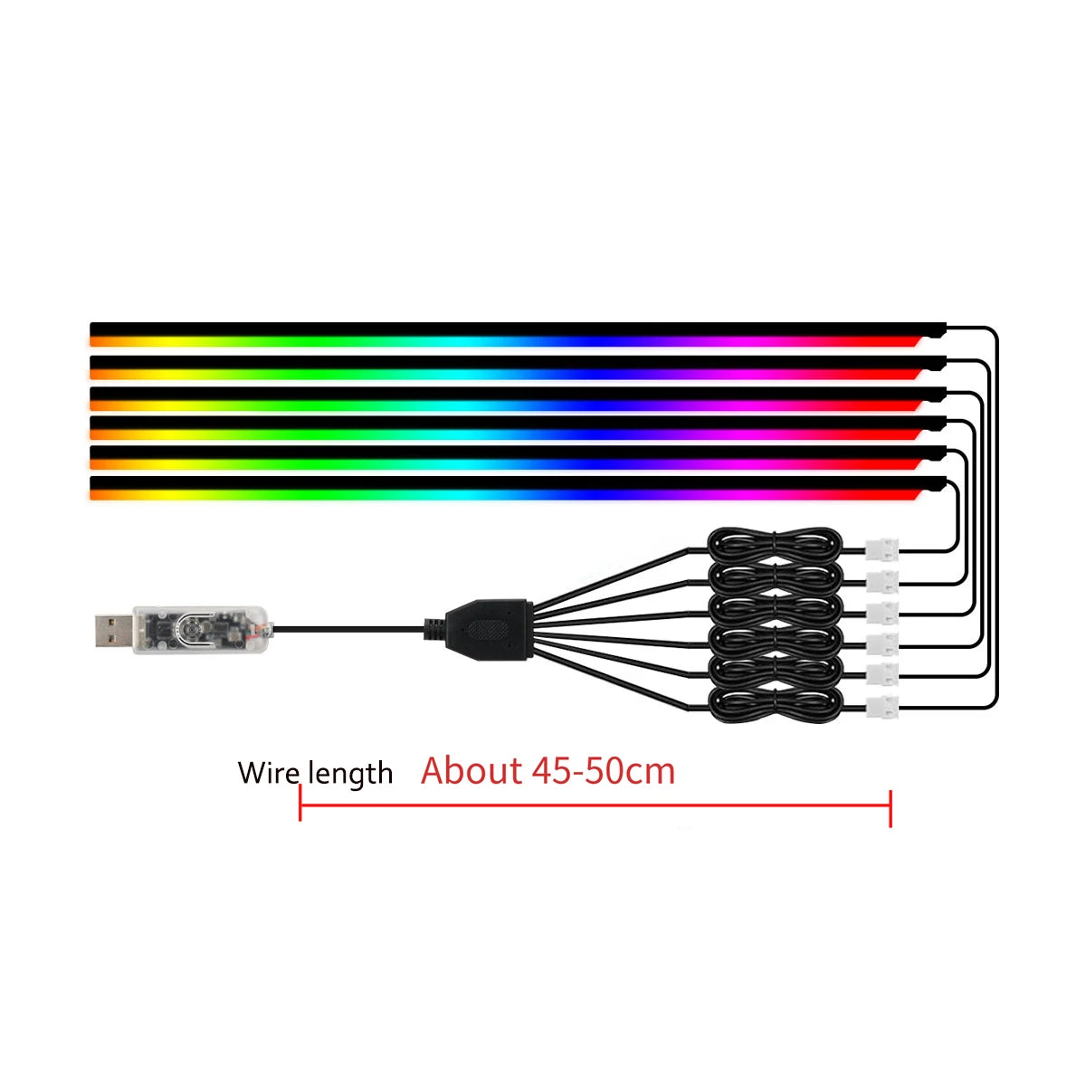 Universal Symphony RGB LED Streamer Ambient Light — USB App &amp; Remote, Tesla Model 3 / Y / S / X