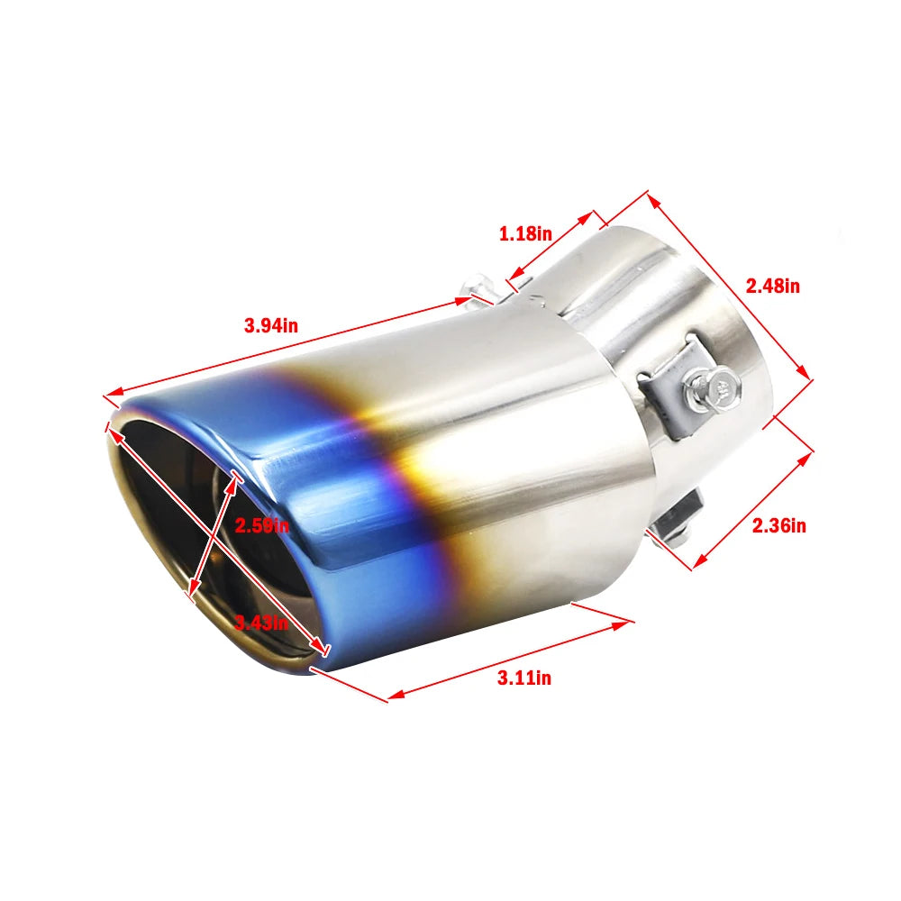 Universal Silver Tail Muffler Exhaust Tip Pipe