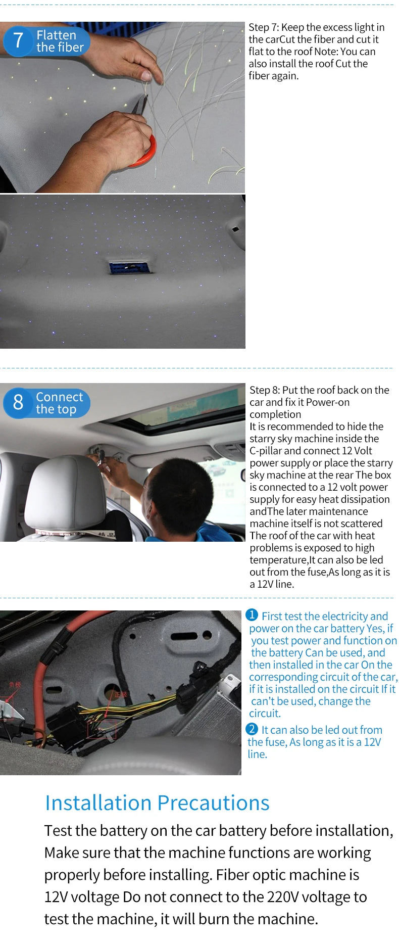 Car Starry Sky Ceiling Modified Flashing Starry Sky Double-Headed Voice-Controlled Rgbw Full-Color Breathing Ceiling Atmosphere Starry Sky Light with White Light