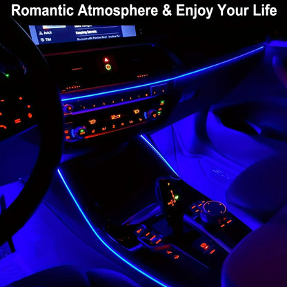 5m EL Wire Car Interior Ambient Light Strip — USB DIY Dashboard &amp; Console