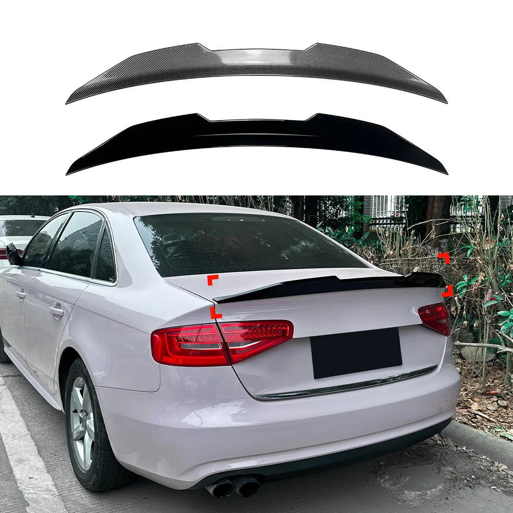 Audi A4 S4 B8 2009-2016 Spoiler Gloss Black / Carbon Fiber Look