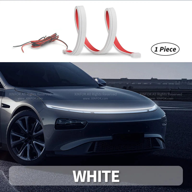 Universal LED Car Hood Ambient Light Strip — DRL Daytime Running Light 12V