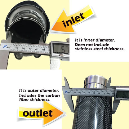 Universal Stainless Steel Muffler Tip Carbon Fiber
