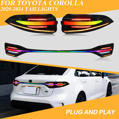 Toyota Corolla 2020–2024 RGB LED Tail Light Assembly — Sequential, Pair
